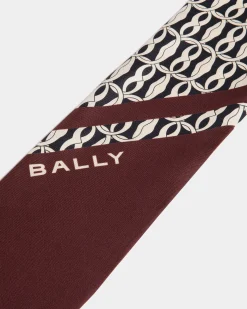 Neck Bow With Emblem Print In Andorra Silk