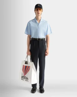 Pants in Navy Blue Wool Blend