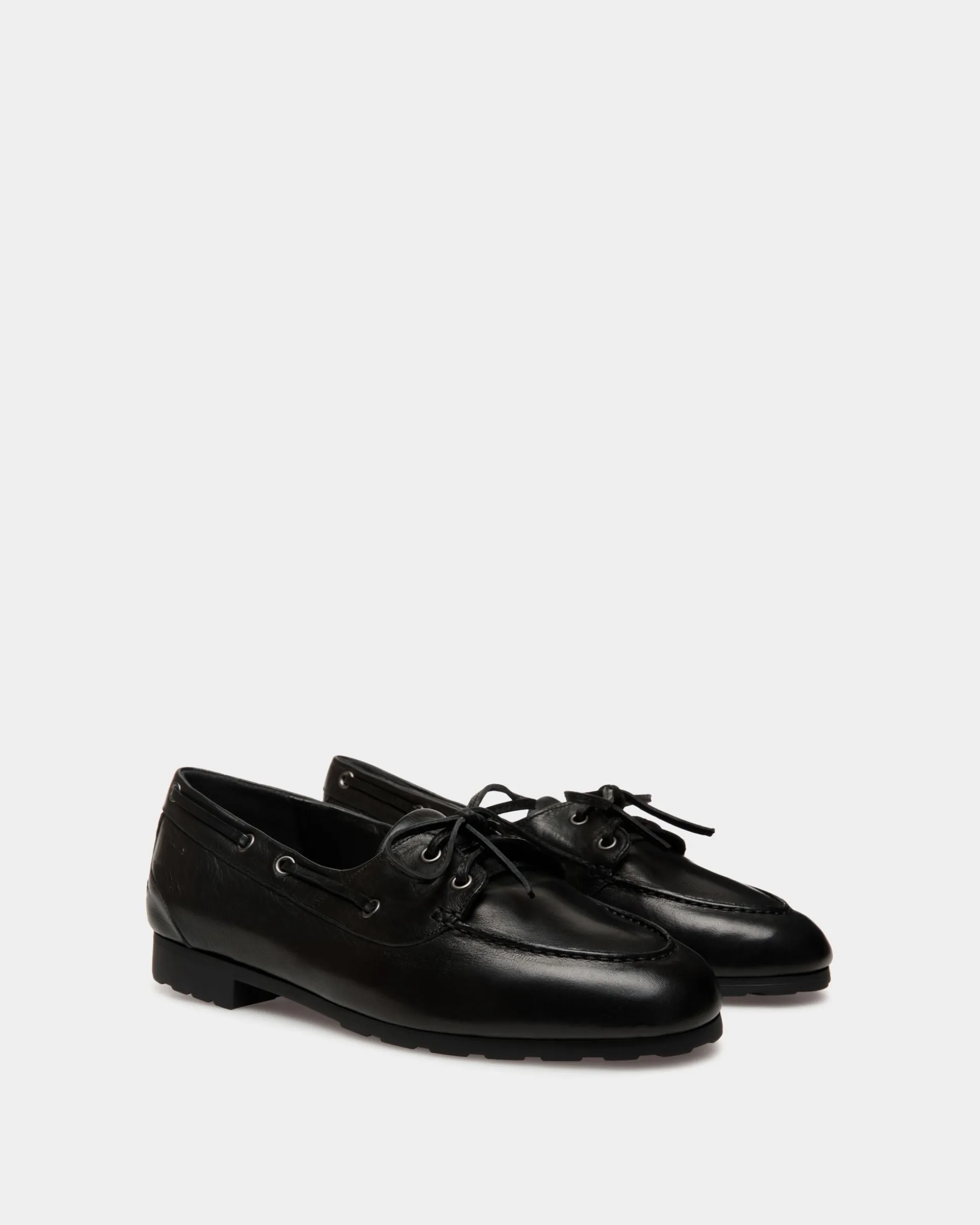 Plume Mocassin In Black Leather