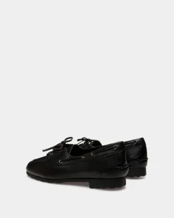 Plume Mocassin In Black Leather