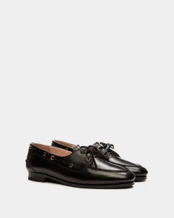 Plume Moccasin In Black Leather
