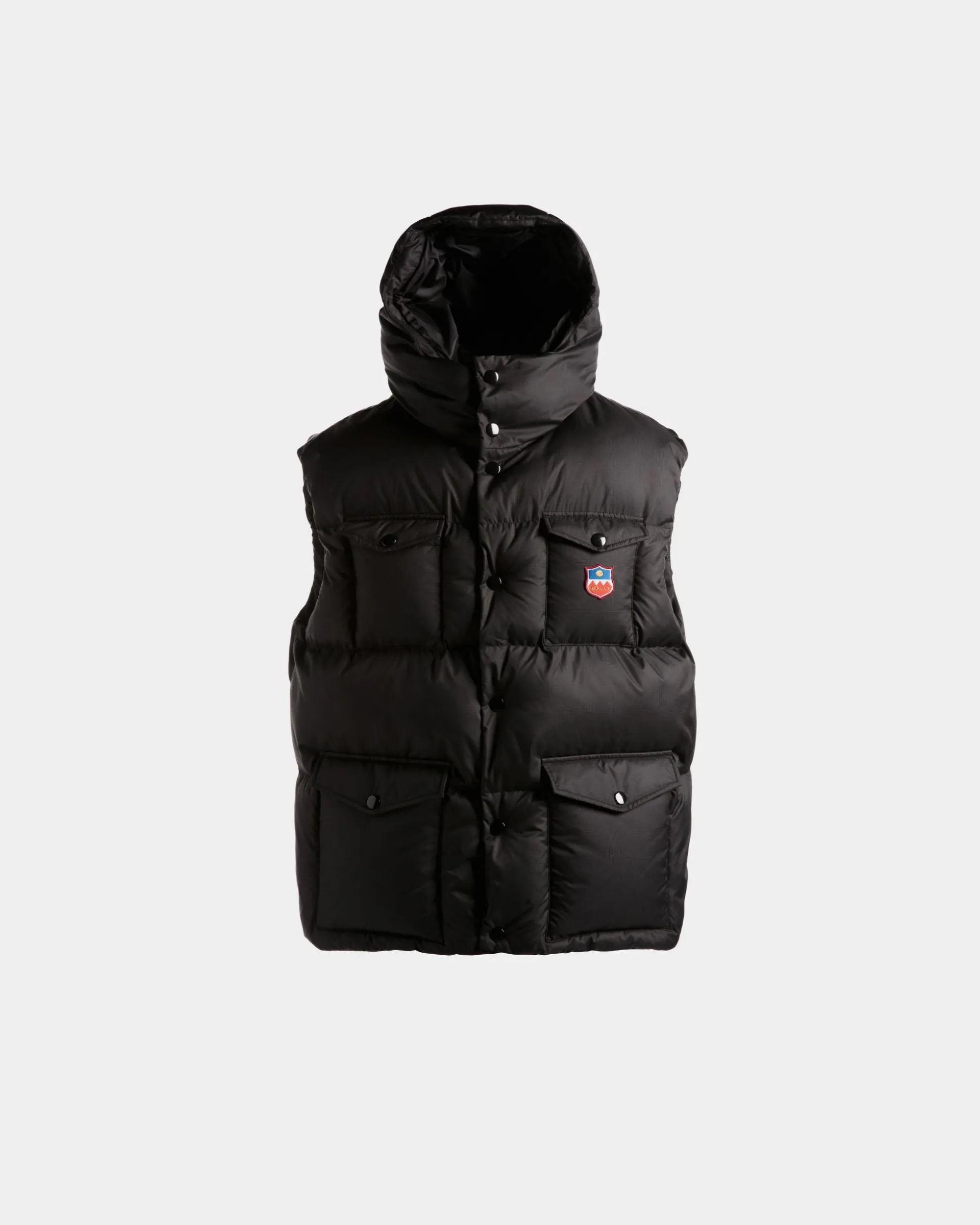 Puffer Gilet in Black Nylon