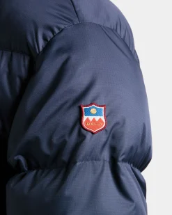 Puffer Jacket in Navy Blue Nylon