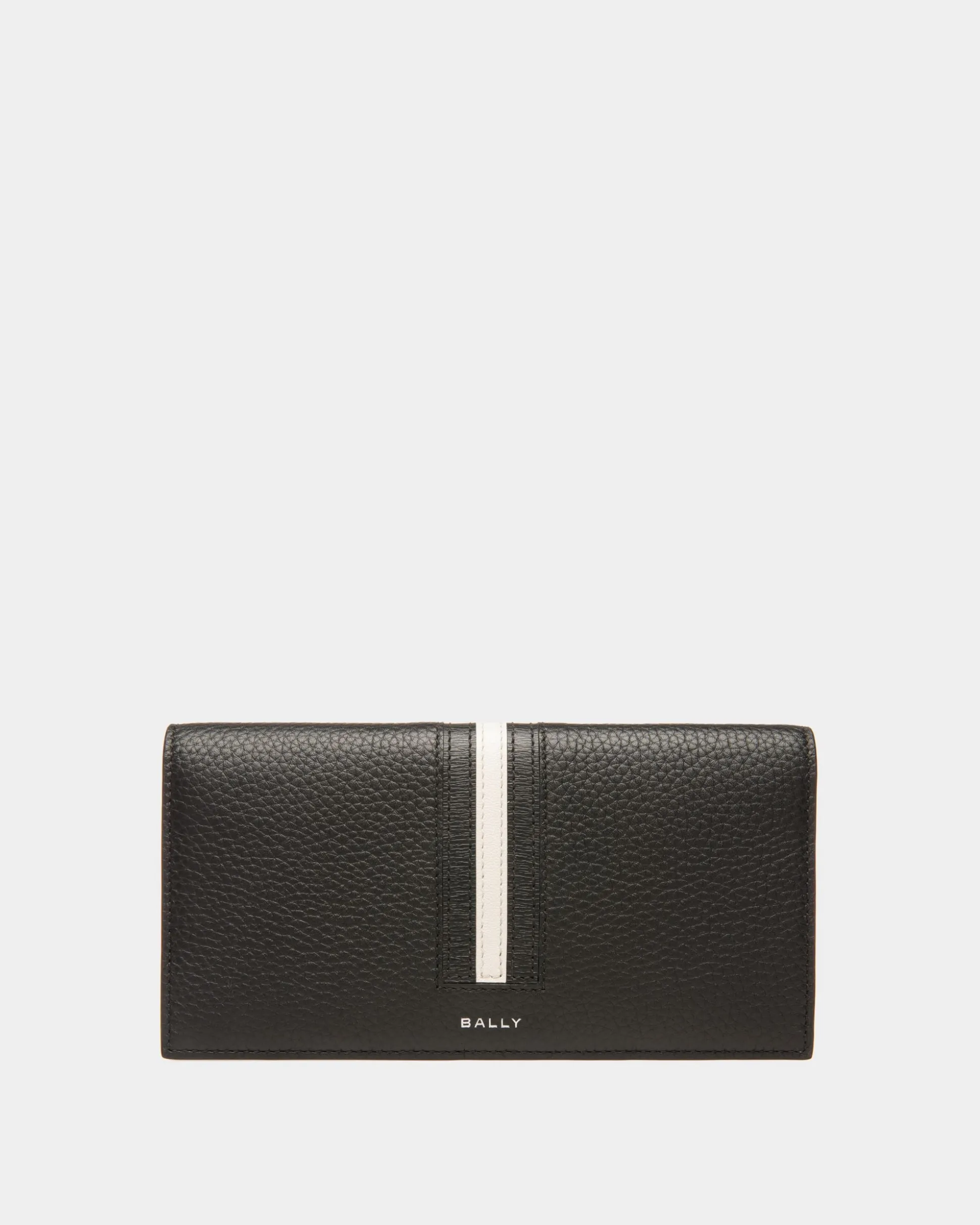 Ribbon Continental Wallet In Black Leather