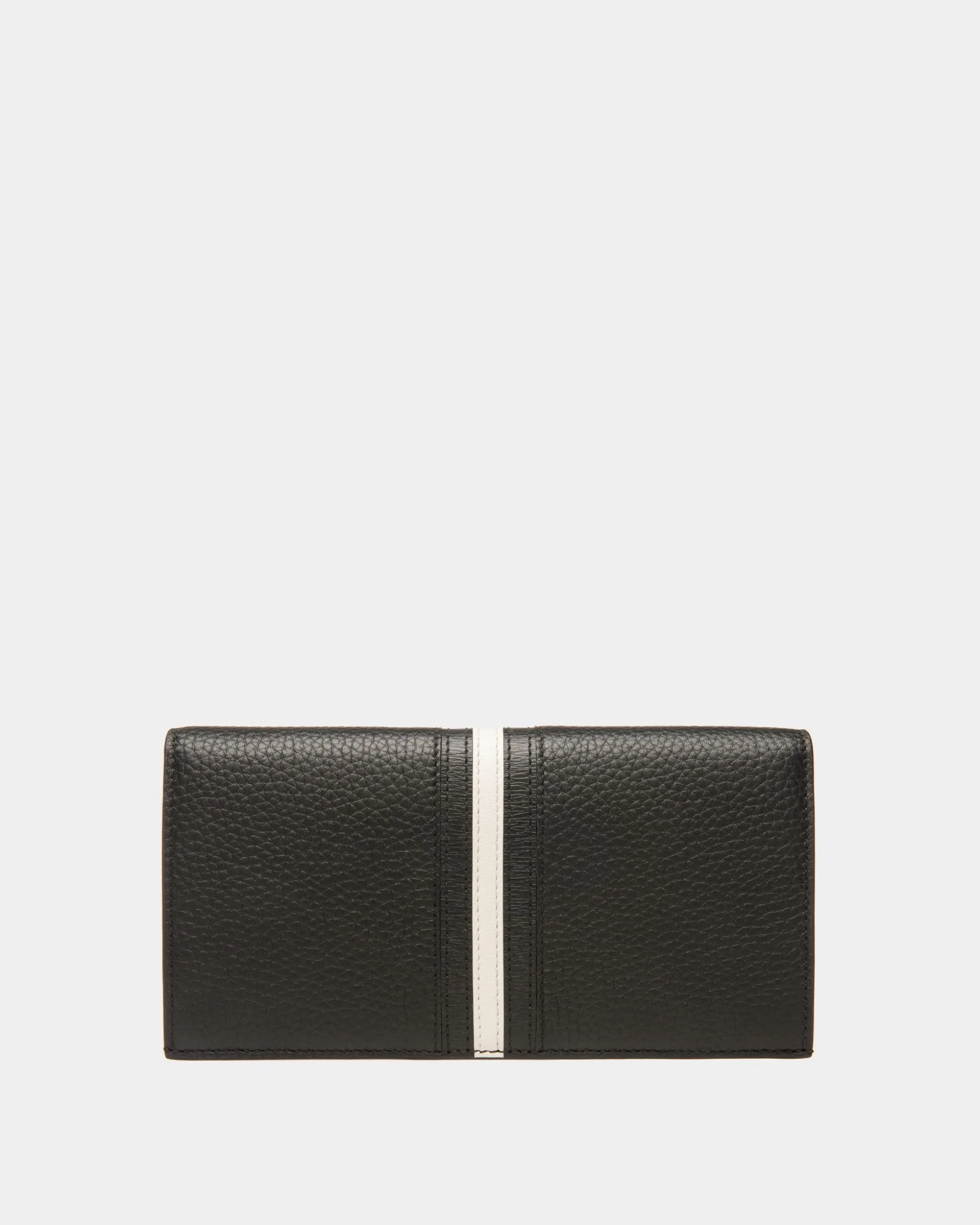 Ribbon Continental Wallet In Black Leather