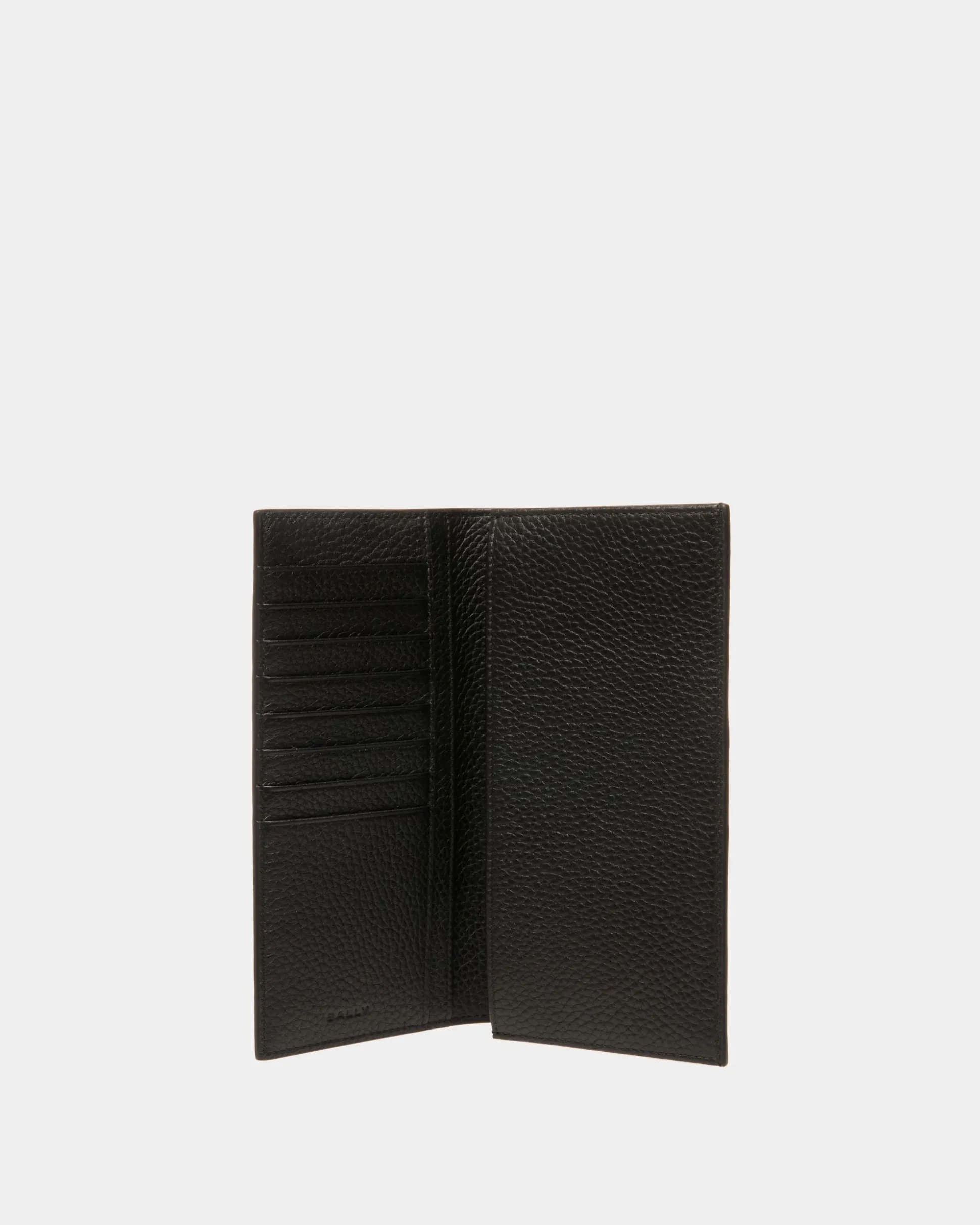 Ribbon Continental Wallet In Black Leather