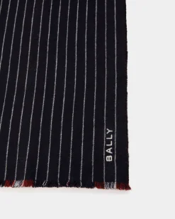 Scarf in Navy Blue Wool