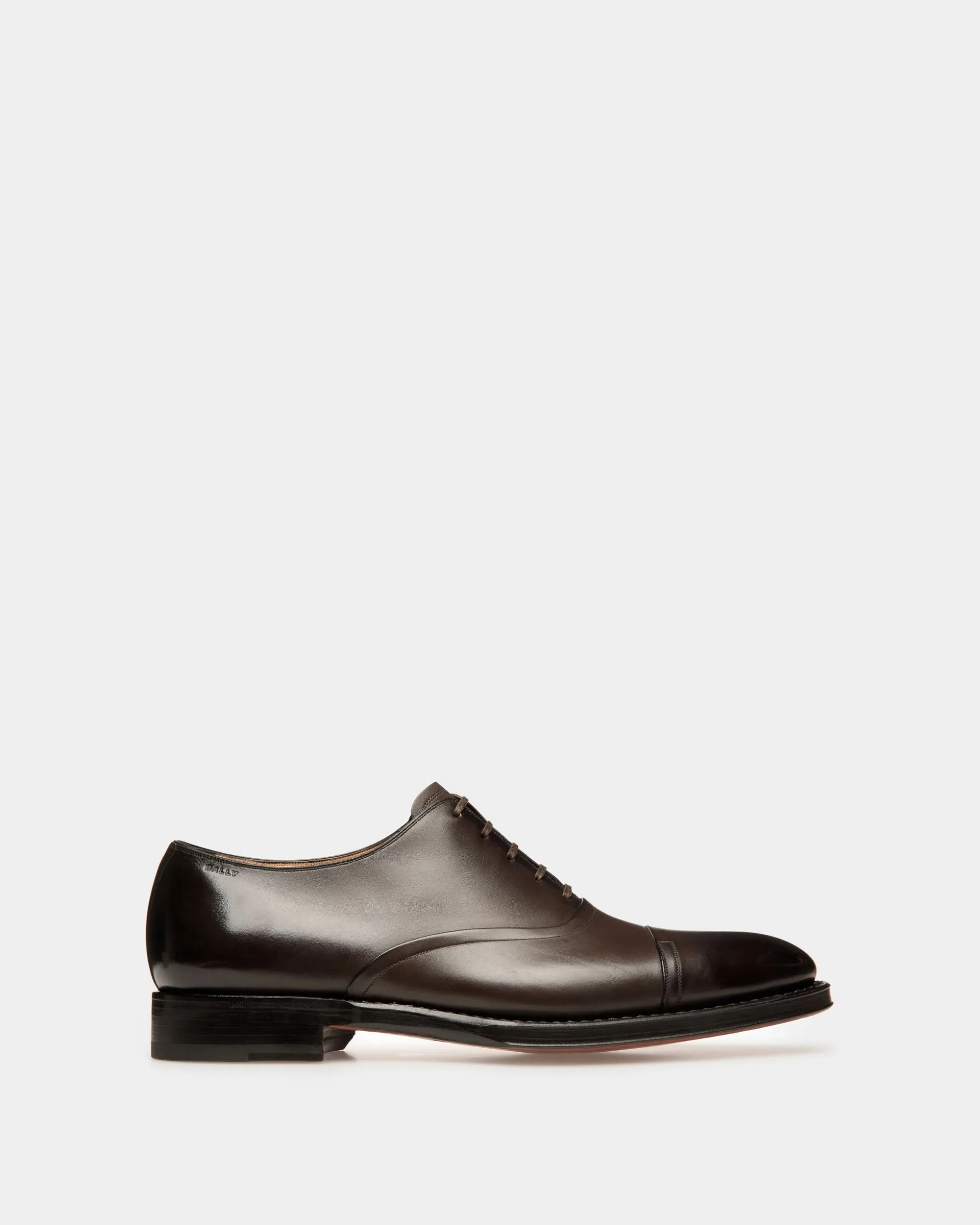 Scribe Un Oxford in Ebony Leather