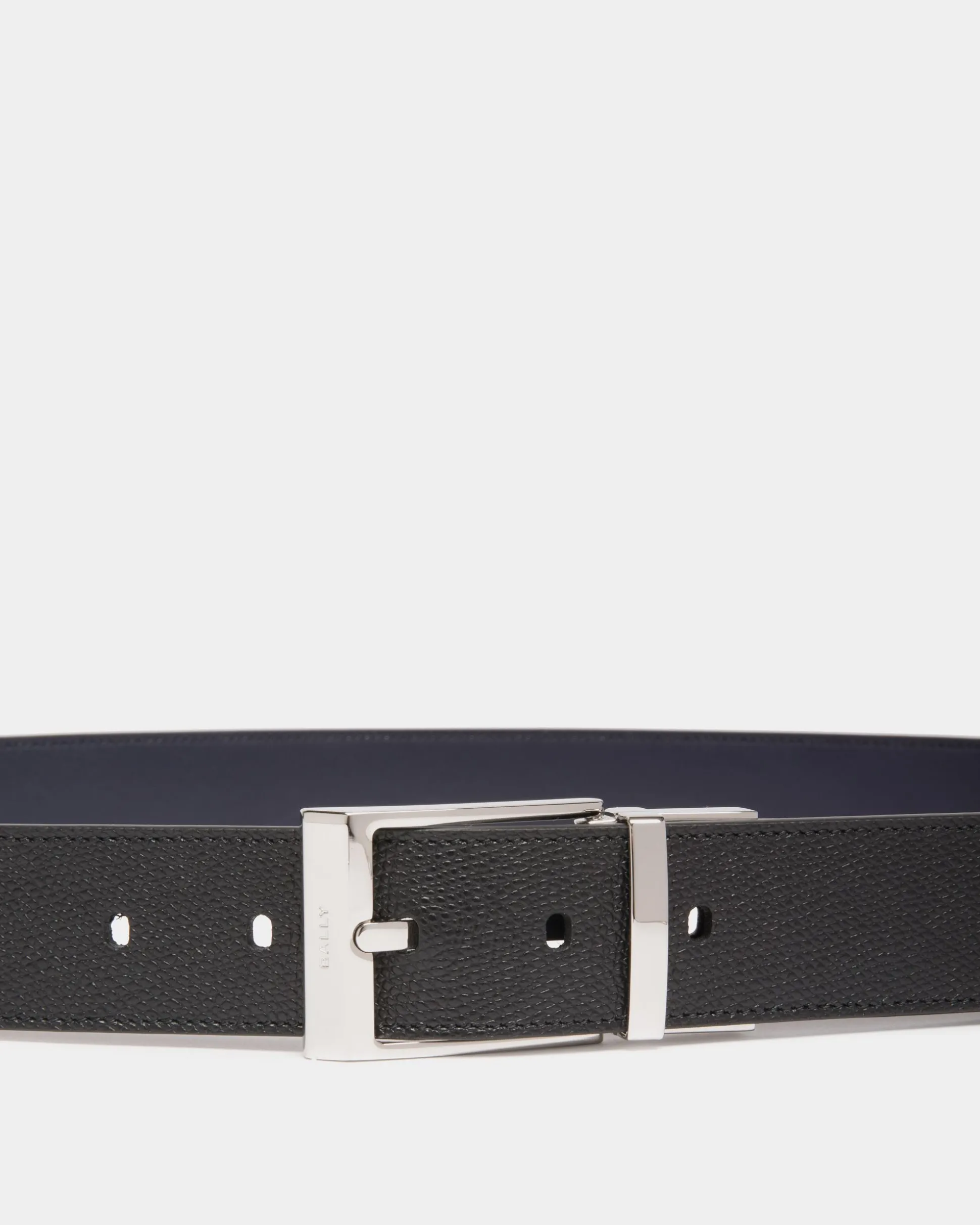 Shiffie 35mm Reversible And Adjustable Belt in Black And Navy Blue Leather