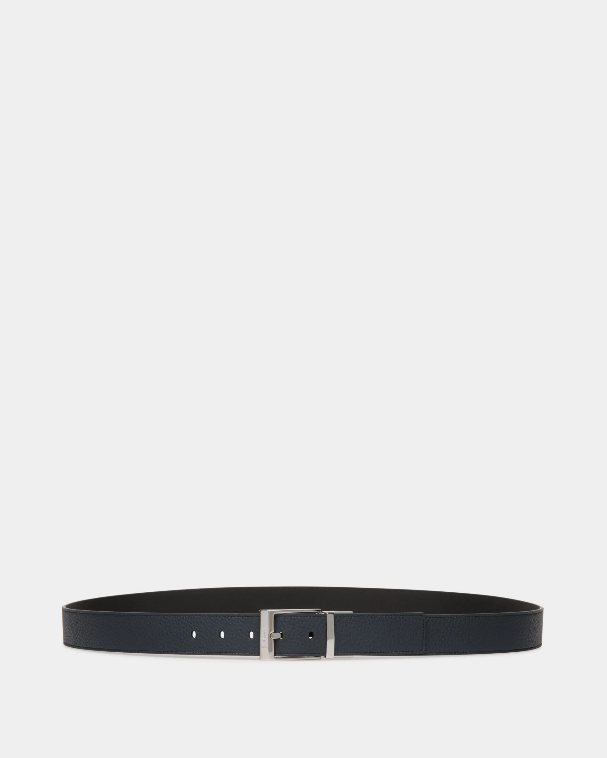 Shiffie 35mm Reversible And Adjustable Belt in Navy Blue And Black Leather