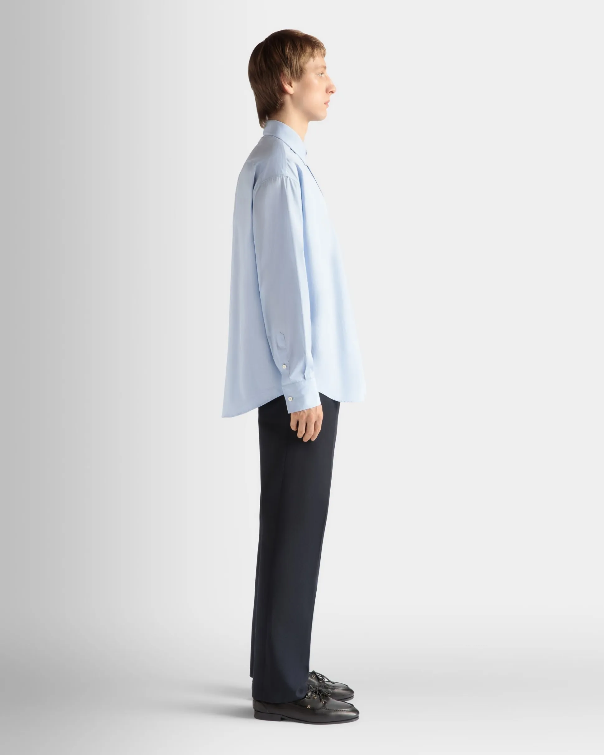 Shirt in Light Blue Cotton