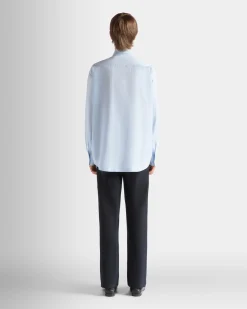 Shirt in Light Blue Cotton