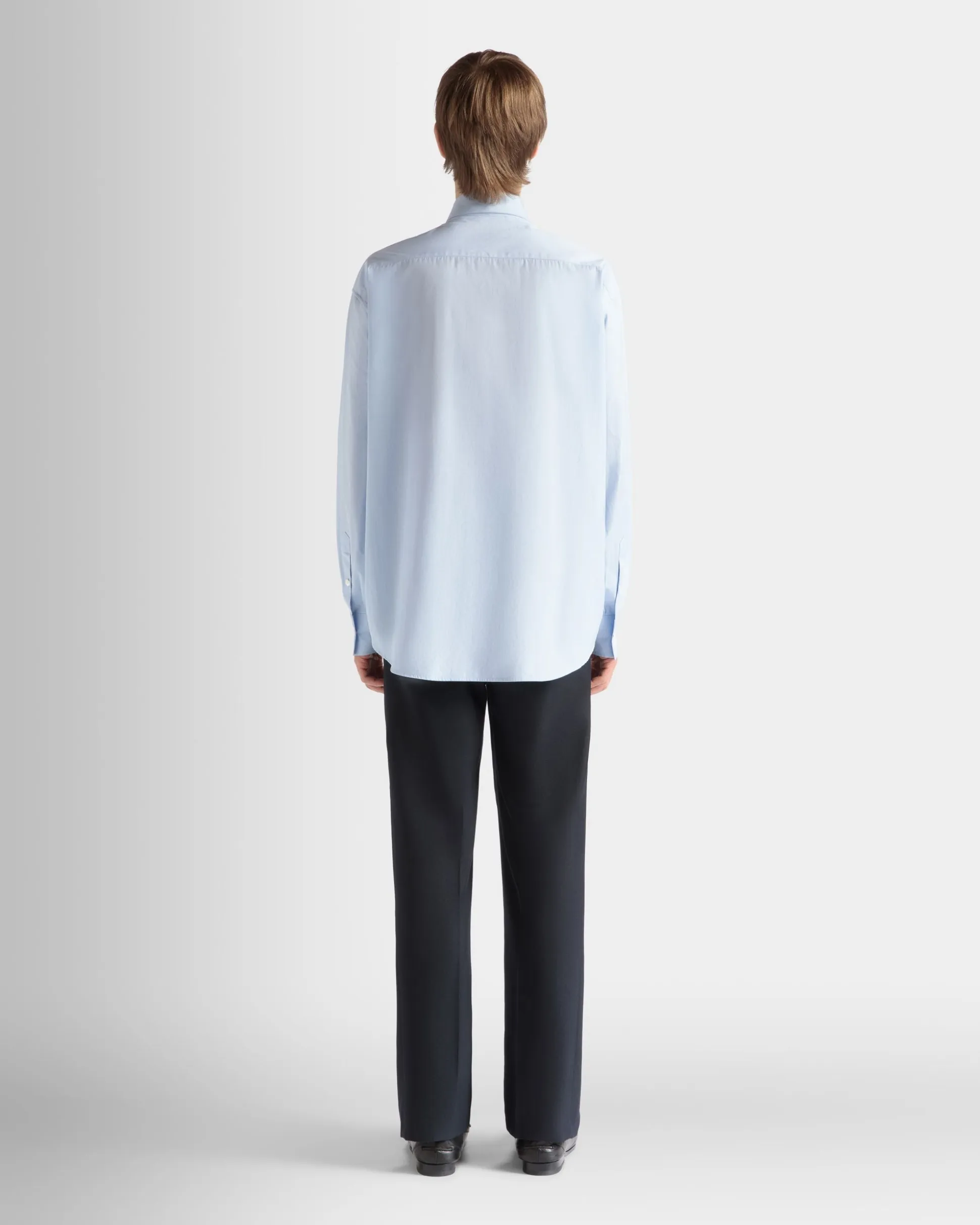 Shirt in Light Blue Cotton