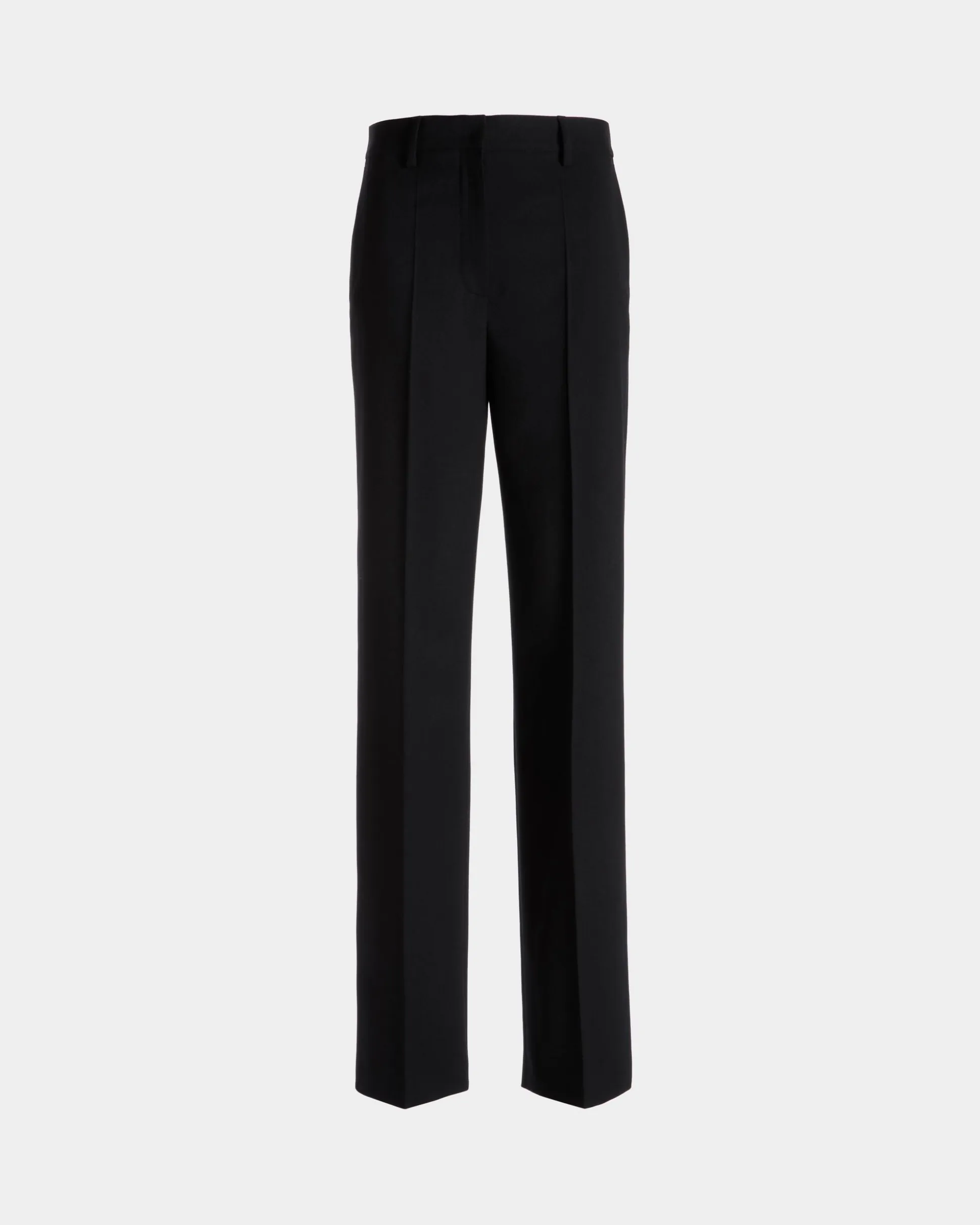 Straight-Leg Pants In Black Wool Blend
