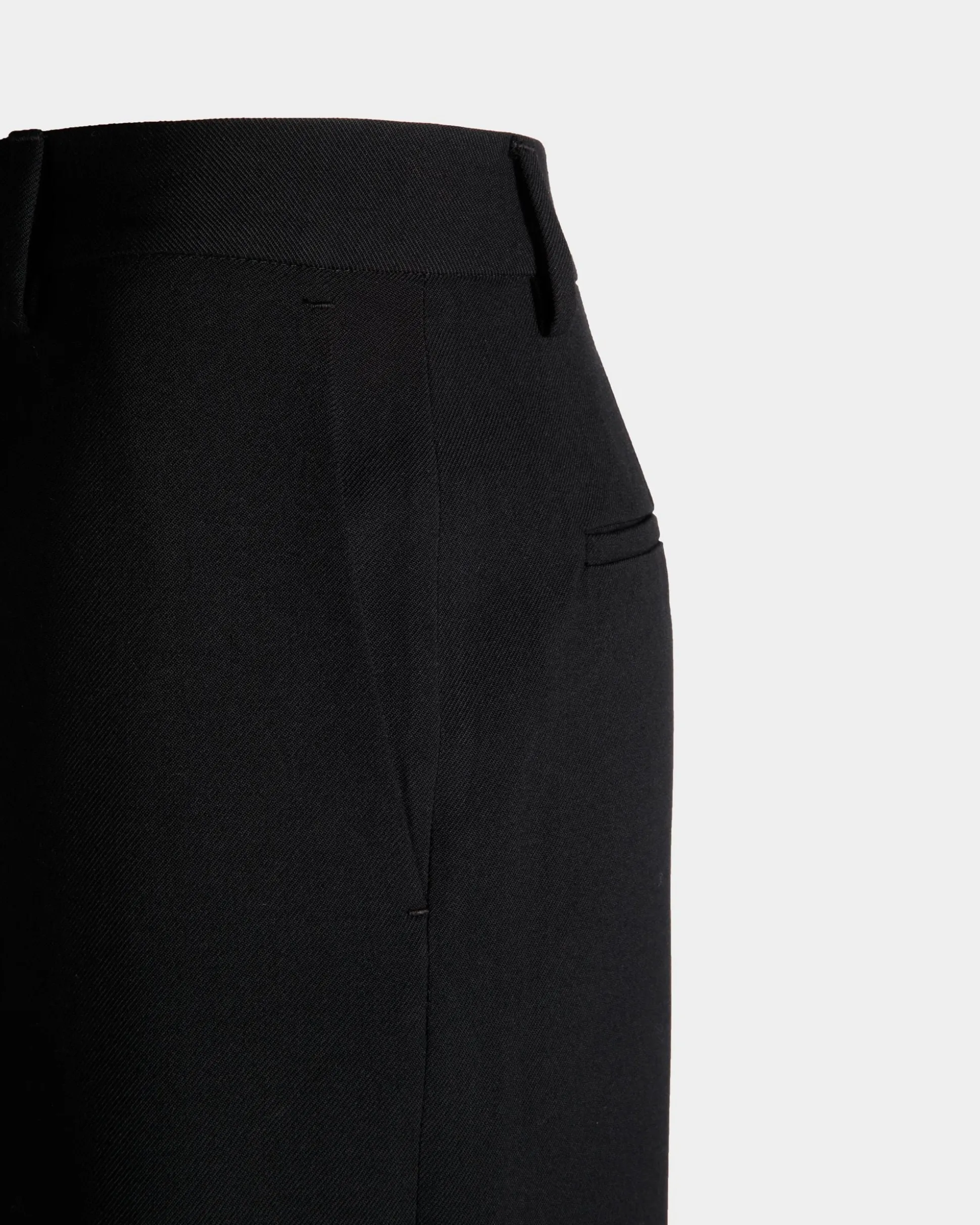 Straight-Leg Pants In Black Wool Blend