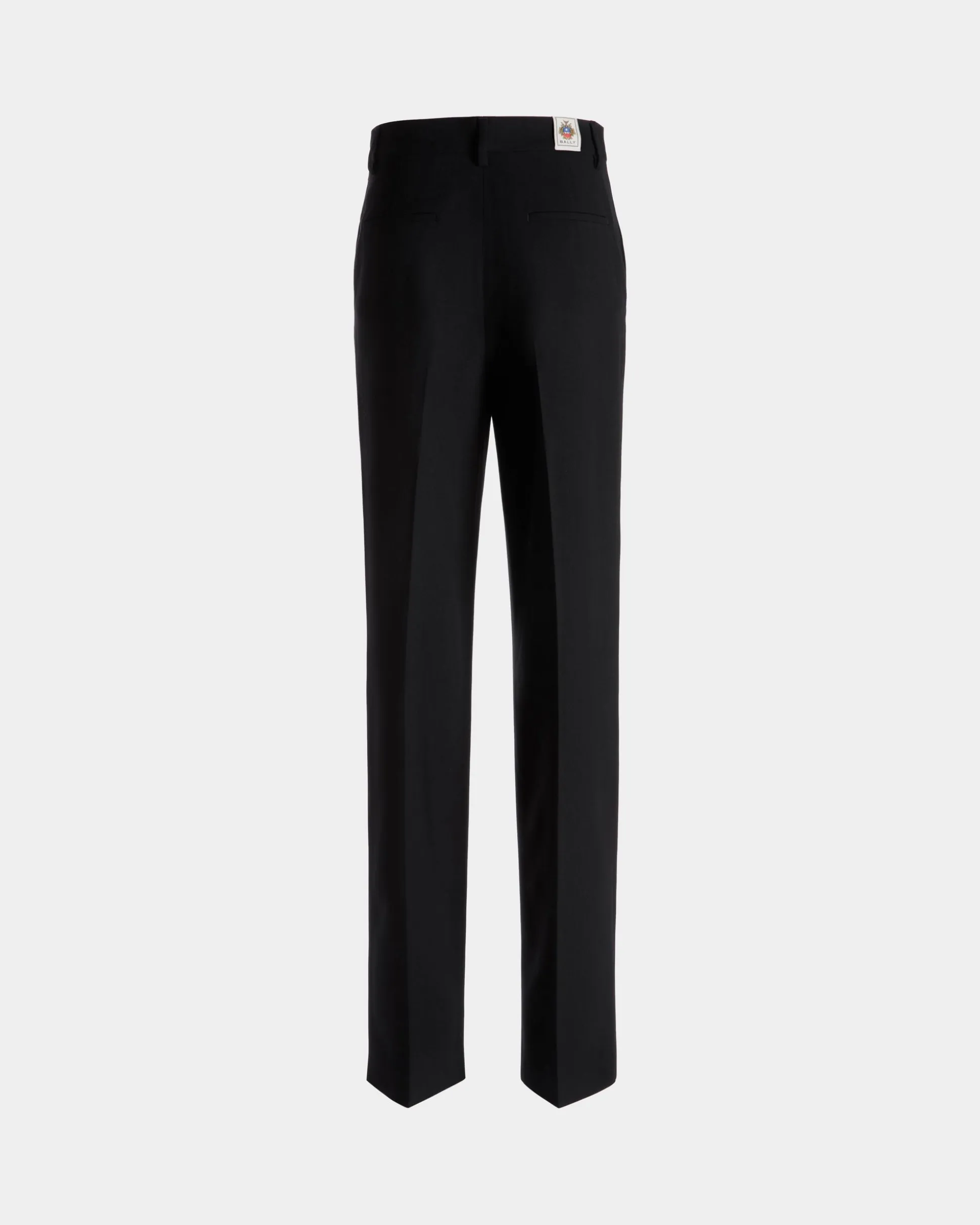Straight-Leg Pants In Black Wool Blend
