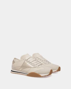 Sussex Sneaker In White And Gold Leather