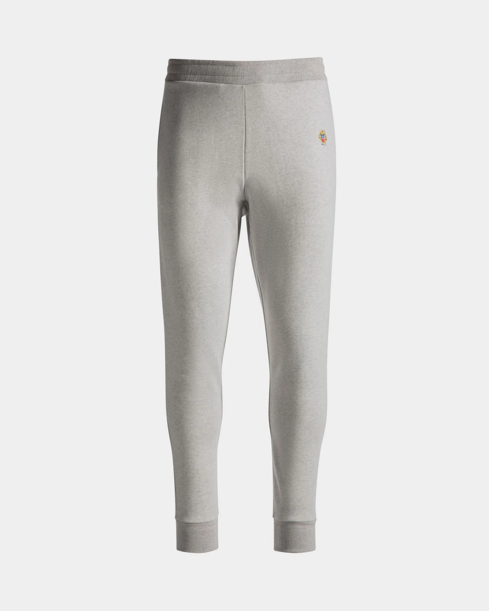 Sweatpants With a Bally Crest Logo In Grey Melange Cotton