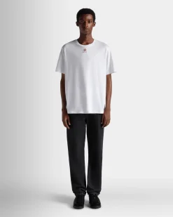 T-Shirt With a Bally Crest Logo In White Cotton