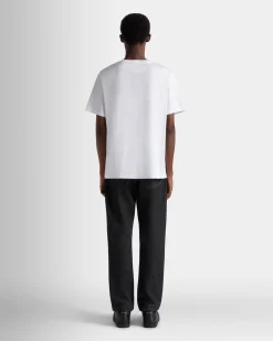 T-Shirt With a Bally Crest Logo In White Cotton