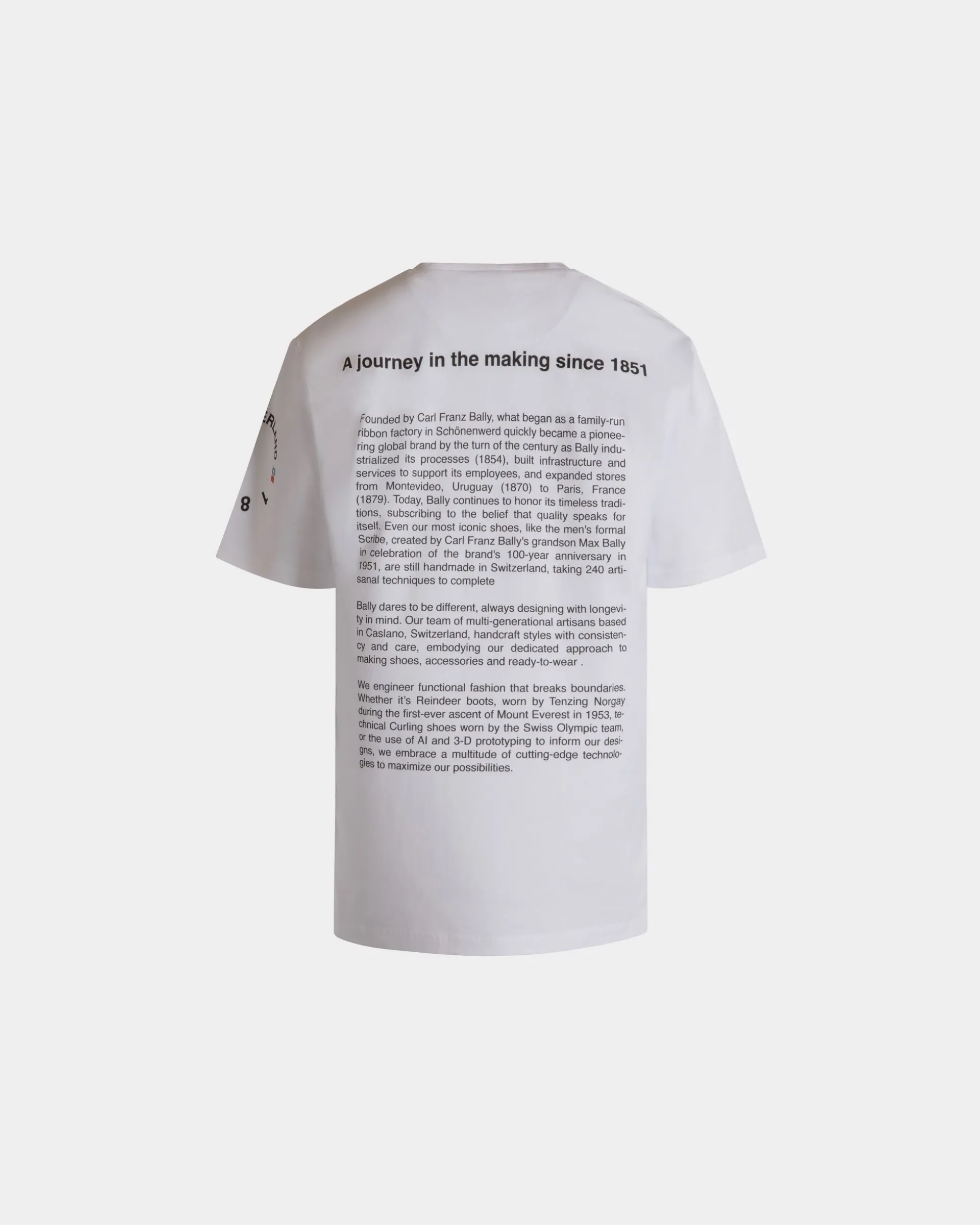 T-Shirt With Bally Crest In White Cotton
