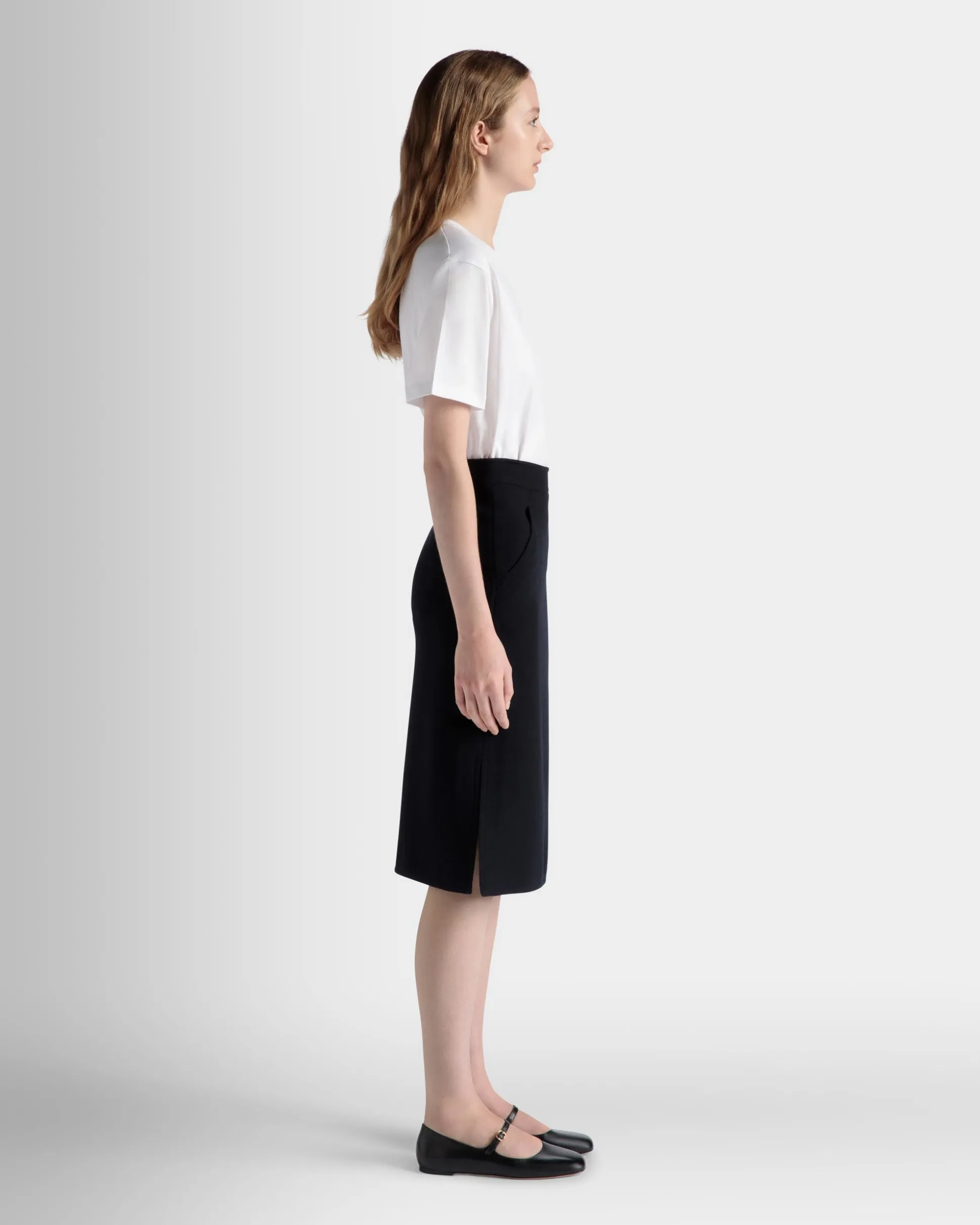 T-Shirt With Bally Crest Logo In White Cotton