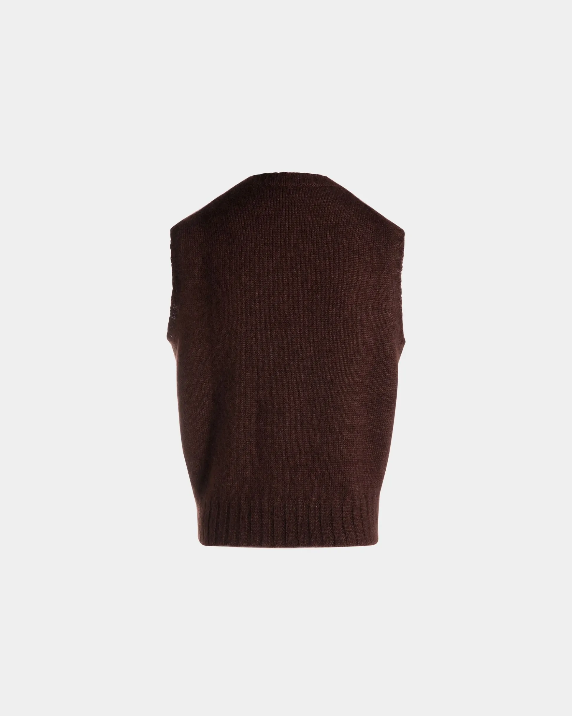 Vest In Brown Mohair And Silk