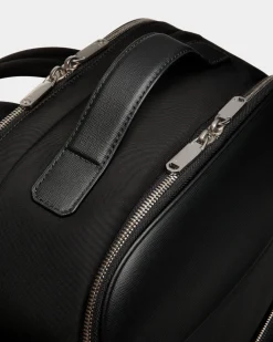 Vogel Backpack In Black Nylon And Recycled Leather